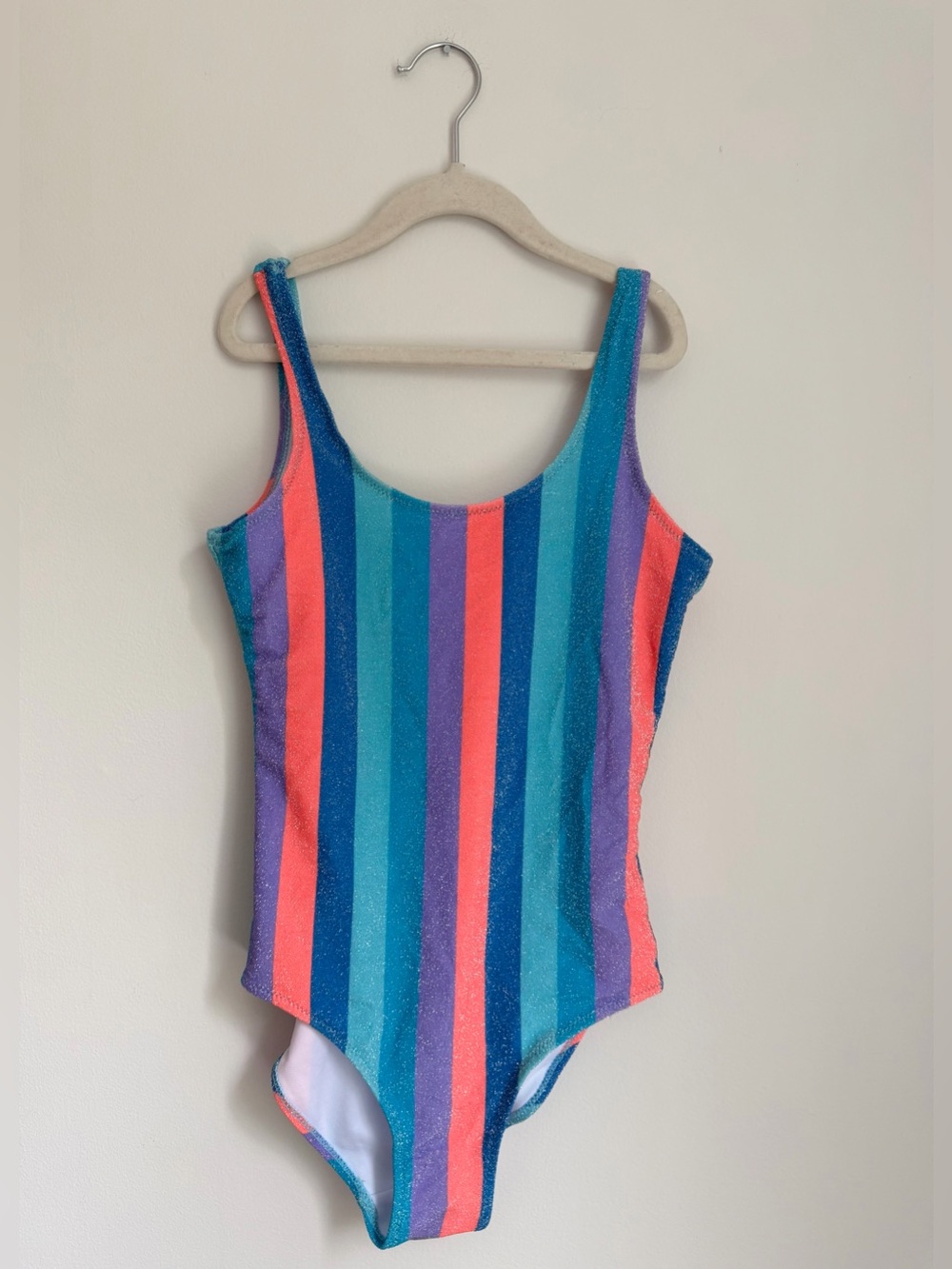 Zara Girls' Multicolor Striped One-Piece Swimsuit (Size 13-14)